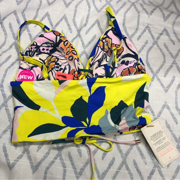 NWT maaji bikini swim top reversible lace up corset printed - Picture 10 of 10